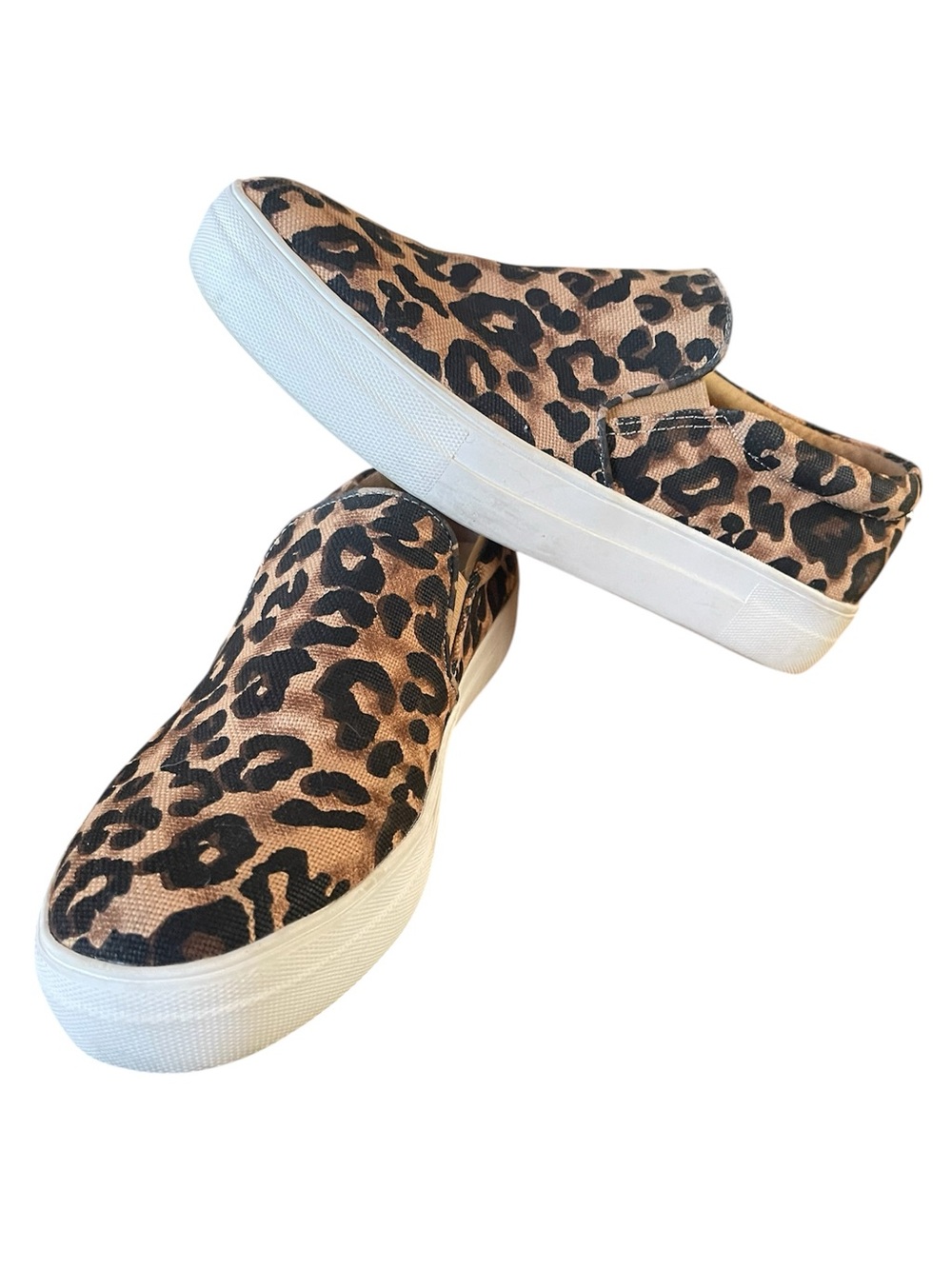 Steve Madden Gills Leopard Print Slip-On Sneakers - Tan & Black